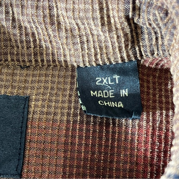 Red Head Brand Mens Brown Button Front Corduroy Casual Plaid -Size 2XLT - Picture 12 of 15
